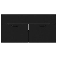 vidaXL Bathroom Furniture Set Black Engineered Wood