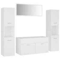 vidaXL Bathroom Furniture Set White Engineered Wood