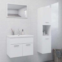 vidaXL Bathroom Furniture Set White Engineered Wood