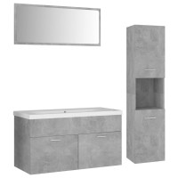 vidaXL Bathroom Furniture Set Concrete Gray Engineered Wood