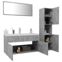 vidaXL Bathroom Furniture Set Concrete Gray Engineered Wood