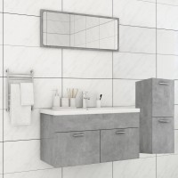 vidaXL Bathroom Furniture Set Concrete Gray Engineered Wood