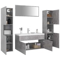 vidaXL Bathroom Furniture Set Concrete Gray Engineered Wood