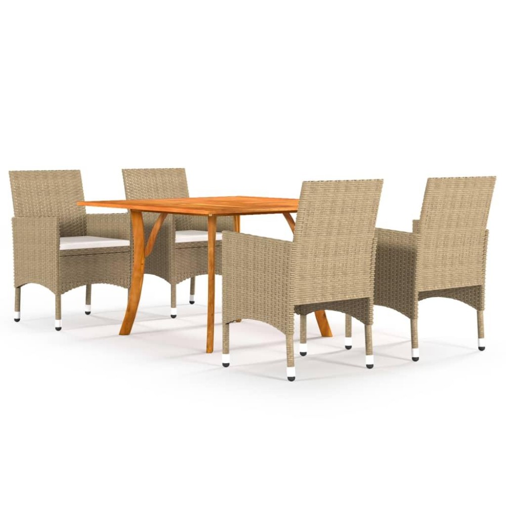 vidaXL 5 Piece Patio Dining Set Beige