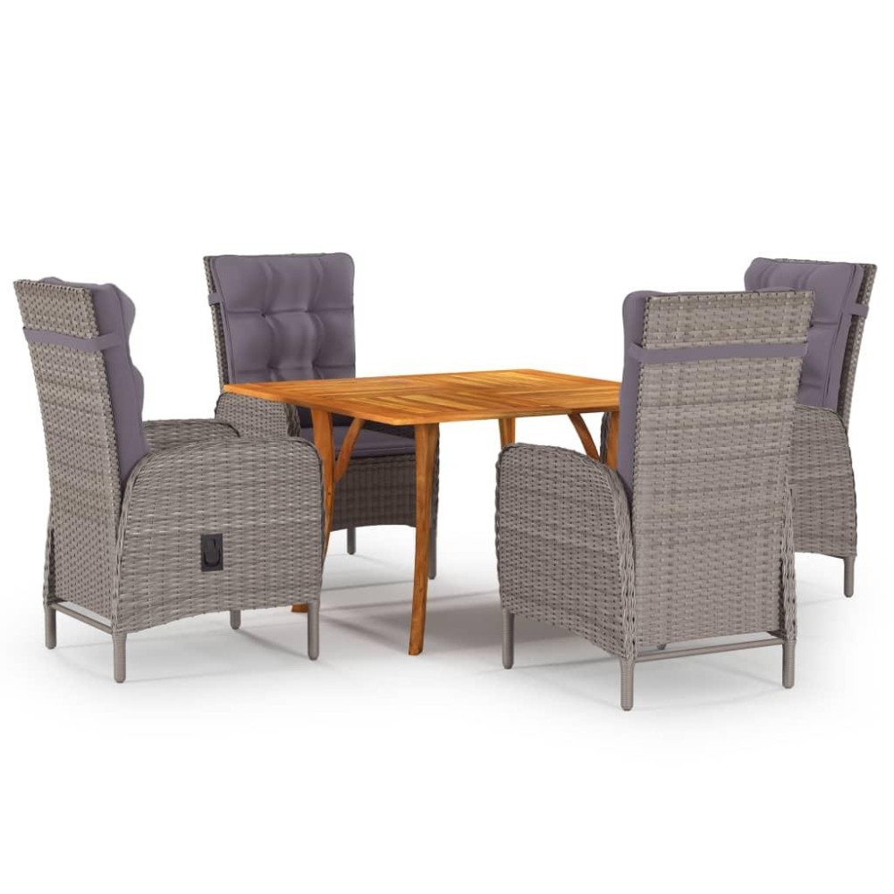 vidaXL 5 Piece Patio Dining Set Gray