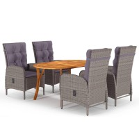 vidaXL 5 Piece Patio Dining Set Gray