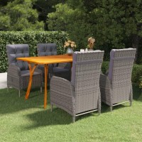 vidaXL 5 Piece Patio Dining Set Gray