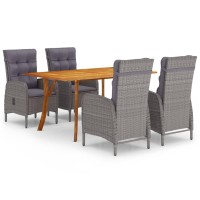 vidaXL 5 Piece Patio Dining Set Gray