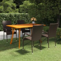 vidaXL 5 Piece Patio Dining Set Brown