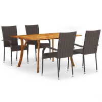 vidaXL 5 Piece Patio Dining Set Brown