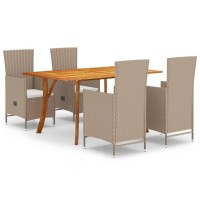 vidaXL 5 Piece Patio Dining Set Beige