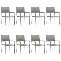 vidaXL 9 Piece Patio Dining Set Poly Rattan Anthracite