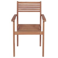 vidaXL Stackable Patio Chairs 6 pcs Solid Teak Wood