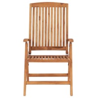 vidaXL Reclining Patio Chairs 4 pcs Solid Teak Wood