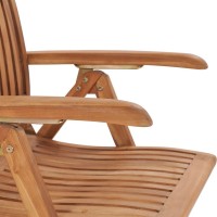 vidaXL Reclining Patio Chairs 4 pcs Solid Teak Wood