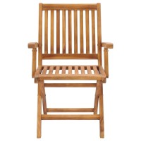 vidaXL Folding Patio Chairs with Cushions 4 pcs Solid Teak Wood