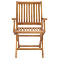 vidaXL Folding Patio Chairs with Cushions 4 pcs Solid Teak Wood