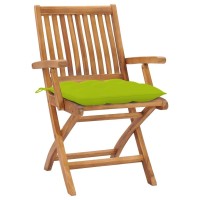 vidaXL Folding Patio Chairs with Cushions 6 pcs Solid Teak Wood