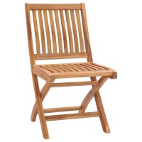 vidaXL Folding Patio Chairs with Cushions 4 pcs Solid Teak Wood