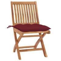 vidaXL Folding Patio Chairs with Cushions 6 pcs Solid Teak Wood