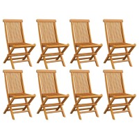 Vidaxl Folding Patio Chairs 8 Pcs Solid Teak Wood