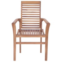 Vidaxl Stacking Dining Chairs 6 Pcs Solid Teak Wood