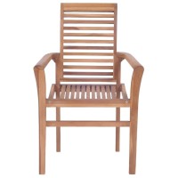 vidaXL Dining Chairs 8 pcs with Beige Cushions Solid Teak Wood