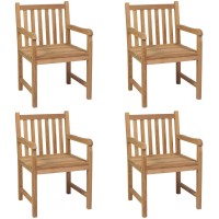 Vidaxl Patio Chairs 4 Pcs Solid Teak Wood