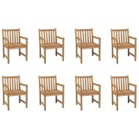 Vidaxl Patio Chairs 8 Pcs Solid Teak Wood