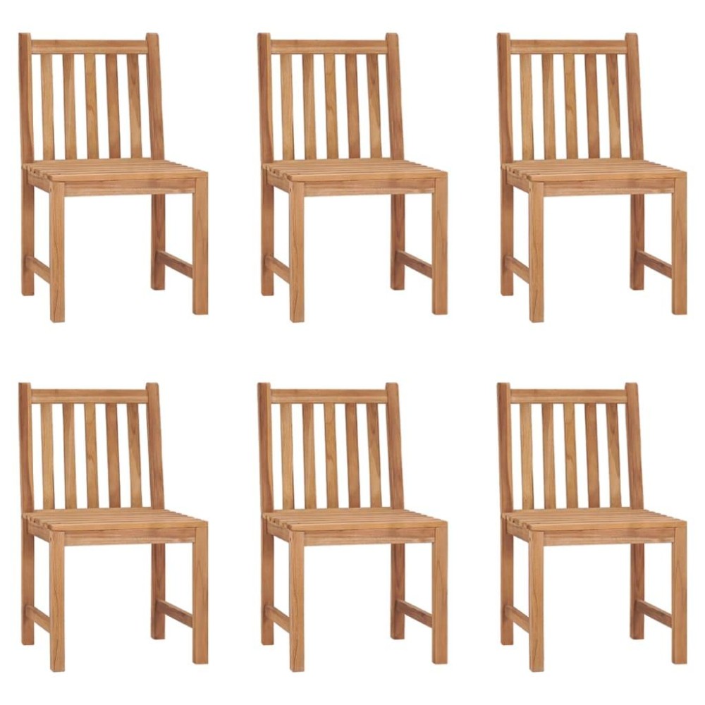 Vidaxl Patio Chairs 6 Pcs Solid Teak Wood