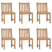 Vidaxl Patio Chairs 6 Pcs Solid Teak Wood