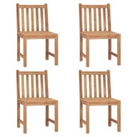 vidaXL Patio Chairs 4 pcs with Cushions Solid Teak Wood