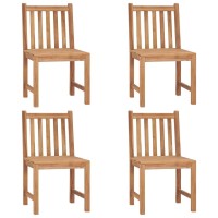 Vidaxl Patio Chairs 4 Pcs With Cushions Solid Teak Wood