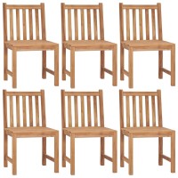 vidaXL Patio Chairs 6 pcs with Cushions Solid Teak Wood