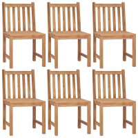 Vidaxl Patio Chairs 6 Pcs With Cushions Solid Teak Wood