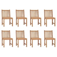 vidaXL Patio Chairs 8 pcs with Cushions Solid Teak Wood