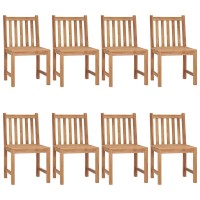 vidaXL Patio Chairs 8 pcs with Cushions Solid Teak Wood