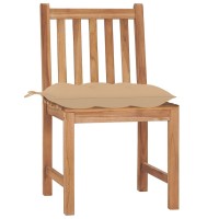 vidaXL Patio Chairs 8 pcs with Cushions Solid Teak Wood