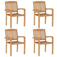 vidaXL 5 Piece Patio Dining Set Solid Wood Teak