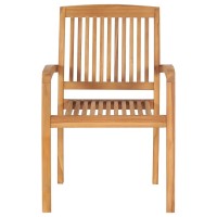 vidaXL Stacking Patio Chairs 8 pcs Solid Teak Wood