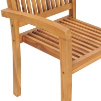 vidaXL Stacking Patio Chairs 8 pcs Solid Teak Wood