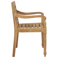 vidaXL Batavia Chairs 4 pcs Solid Teak Wood