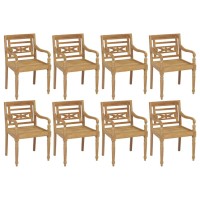 vidaXL Batavia Chairs 8 pcs Solid Teak Wood