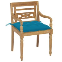 vidaXL Batavia Chairs with Cushions 4 pcs Solid Teak Wood