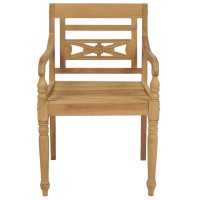 vidaXL Batavia Chairs with Cushions 6 pcs Solid Teak Wood