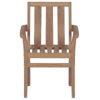 Vidaxl Stackable Patio Chairs 4 Pcs Solid Teak Wood