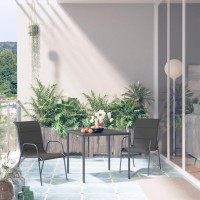 vidaXL 3 Piece Patio Dining Set Steel Black