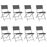 vidaXL 9 Piece Patio Dining Set Steel