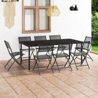 vidaXL 9 Piece Patio Dining Set Steel