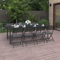 vidaXL 9 Piece Patio Dining Set Steel